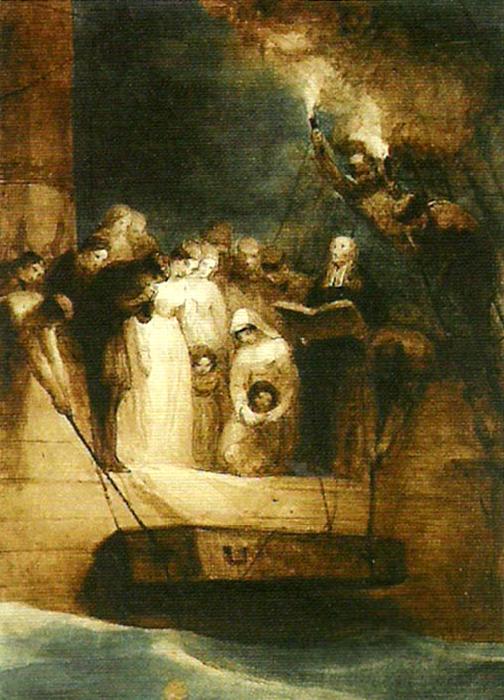 george jones the burial at sea of sir david wilkie oil painting picture